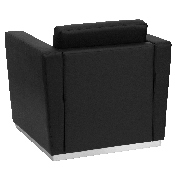 HERCULES Trinity Series Contemporary Black LeatherSoft Chair with Stainless Steel Base, ZB-TRINITY-8094-CHAIR-BK-GG