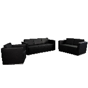 HERCULES Trinity Series Reception Set in Black LeatherSoft, ZB-TRINITY-8094-SET-BK-GG