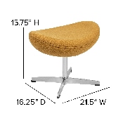 Citron Fabric Saddle Wing Ottoman, ZB-WING-CIT-OTT-FAB-GG