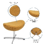 Citron Fabric Saddle Wing Ottoman, ZB-WING-CIT-OTT-FAB-GG