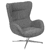 Gray Fabric Swivel Wing Chair, ZB-WING-GR-FAB-GG