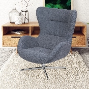 Gray Fabric Swivel Wing Chair, ZB-WING-GR-FAB-GG