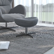 Gray Fabric Saddle Wing Ottoman, ZB-WING-GR-OTT-FAB-GG