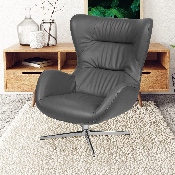 Gray LeatherSoft Swivel Wing Chair, ZB-WING-GY-LEA-GG