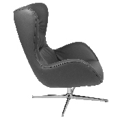 Gray LeatherSoft Swivel Wing Chair, ZB-WING-GY-LEA-GG