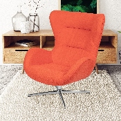 Orange Fabric Swivel Wing Chair, ZB-WING-ORG-FAB-GG