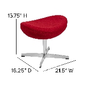 Red Fabric Saddle Wing Ottoman, ZB-WING-RED-OTT-FAB-GG