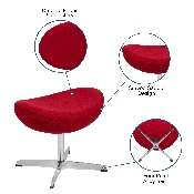 Red Fabric Saddle Wing Ottoman, ZB-WING-RED-OTT-FAB-GG