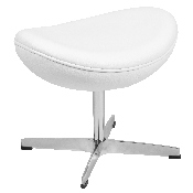 White LeatherSoft Saddle Wing Ottoman, ZB-WING-WH-OTT-LEA-GG