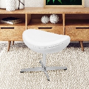 White LeatherSoft Saddle Wing Ottoman, ZB-WING-WH-OTT-LEA-GG