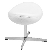 White LeatherSoft Saddle Wing Ottoman, ZB-WING-WH-OTT-LEA-GG