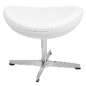 White LeatherSoft Saddle Wing Ottoman, ZB-WING-WH-OTT-LEA-GG