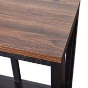 Charlotte Farmhouse 2-Tier Console Accent Table - Black Finish Engineered Wood Frame - Walnut Finish Tabletop - For Entryway or Living Room, ZG-034-BK-WAL-GG