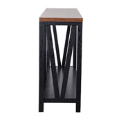 Charlotte Farmhouse 2-Tier Console Accent Table - Black Finish Engineered Wood Frame - Walnut Finish Tabletop - For Entryway or Living Room, ZG-034-BK-WAL-GG