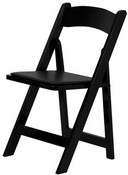 Black Wood Folding Chair Padded Vinyl Seat SET OF 10 CHAIRS, WC2902