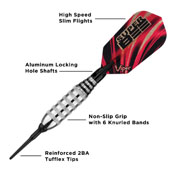 Viper Super Bee Silver Soft Tip Darts 16gm, 20-1202-16