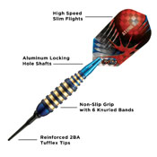 Viper Atomic Bee Blue Soft Tip Darts 16gm, 20-1352-16
