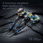 Viper Black Ice Blue Soft Tip Darts 18gm, 20-1702-18