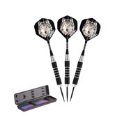 Elkadart Lone Wolf Steel Tip Darts Silver With Black Knurling, 22-0430