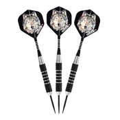 Elkadart Lone Wolf Steel Tip Darts Silver With Black Knurling, 22-0430
