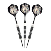 Elkadart Lone Wolf Steel Tip Darts Silver With Black Knurling, 22-0430