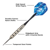 Viper Silver Thunder Steel Tip Darts 22 Grams, 22-0522-22