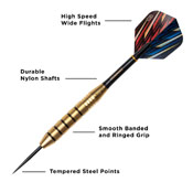 Viper Elite Brass Steel Tip Darts 25 Grams, 22-0625-25