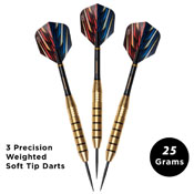 Viper Elite Brass Steel Tip Darts 25 Grams, 22-0625-25