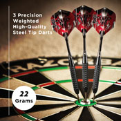 Viper Black Mariah Steel Tip Darts 22gm, 22-1322-22