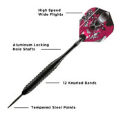 Viper Black Mariah Steel Tip Darts 22gm, 22-1322-22