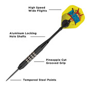 Viper Comix Steel Tip Darts Black 22gm, 22-1501-22