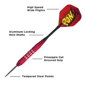 Viper Comix Steel Tip Darts Red 22gm, 22-1503-22