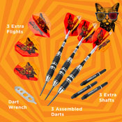Viper The Freak Steel Tip Darts 3 Knurled Rings Barrel 22 Grams, 22-1703-22