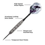Viper Underground Raven Steel Tip Darts 25 Grams, 22-2325-25