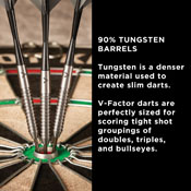Viper V-Factor Tungsten Steel Tip Darts 22gm, 23-1702-22