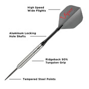 Viper V-Factor Tungsten Steel Tip Darts 22gm, 23-1702-22