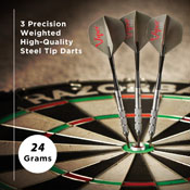 Viper V-Factor Tungsten Steel Tip Darts 24gm, 23-1704-24
