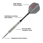 Viper V-Factor Tungsten Steel Tip Darts 24gm, 23-1704-24
