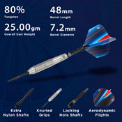 Viper Sidewinder Tungsten Steel Tip Darts 25 Grams, 23-1802-25