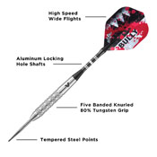 Viper Bully Tungsten Steel Tip Darts 24gm, 23-1904-24