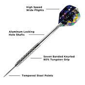 Viper Jackal Tungsten Steel Tip Darts 23gm In Wallet, 23-2823-23