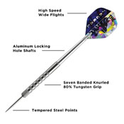 Viper Jackal Tungsten Steel Tip Darts In Wallet 24gm, 23-2824-24