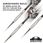 Viper Sinister Tungsten Steel Tip Darts 24 Grams, 23-3809-24