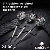 Viper Sinister Tungsten Steel Tip Darts 24 Grams, 23-3809-24