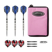 Viper Cold Steel Tungsten Steel Tip Darts 21 Grams and Casemaster Select Pink Nylon Dart Case, 23-9040