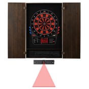 Viper Metropolitan Espresso Soft Tip Dartboard Cabinet, Viper 800 Electronic Dartboard, and Throw Line Light, 40-0318