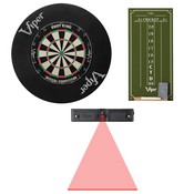 Viper Shot King Bristle Dartboard, Viper Small Cricket Chalk Scoreboard, Throw Line Light, and Viper Wall Defender, 40-1040