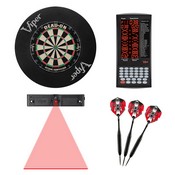 Viper Dead-On Bristle Dartboard, Viper ProScore, Viper Black Mariah Steel Tip Darts 22 Grams, Throw Line Light, and Viper Wall Defender, 40-1051