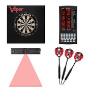 Viper Dead-On Bristle Dartboard, Viper ProScore, Viper Black Mariah Steel Tip Darts 22 Grams, Throw Line Light, and Viper Wall Defender II, 40-1055