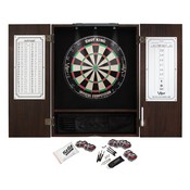 Viper Espresso Metropolitan Steel Tip Cabinet, Viper Shot King Bristle Dartboard, Viper Shadow Buster Dartboard Lights, and Fat Cat Steel Tip Accessory Value Pack, 40-1060